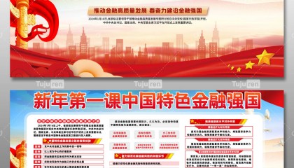 推进金融高质量发展学展板图片创意设计