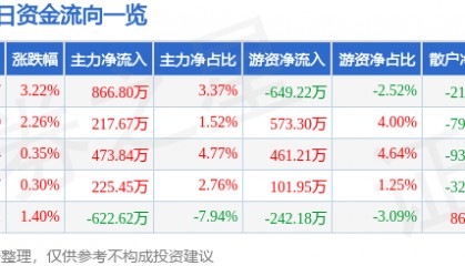 雷柏科技(002577)9月17日主力资金净买入866.80万元