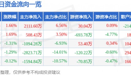 股票行情快报：天龙集团（300063）7月25日主力资金净买入2111.60万元